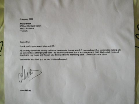 Great support by Alan Wilder of Recoil (ex Depeche Mode) (January 2008)